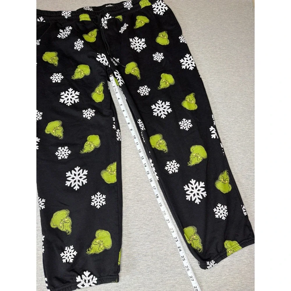 Celebrate Together The Grinch Christmas Sweatpants Mens‎ 2XL Black Snowflakes